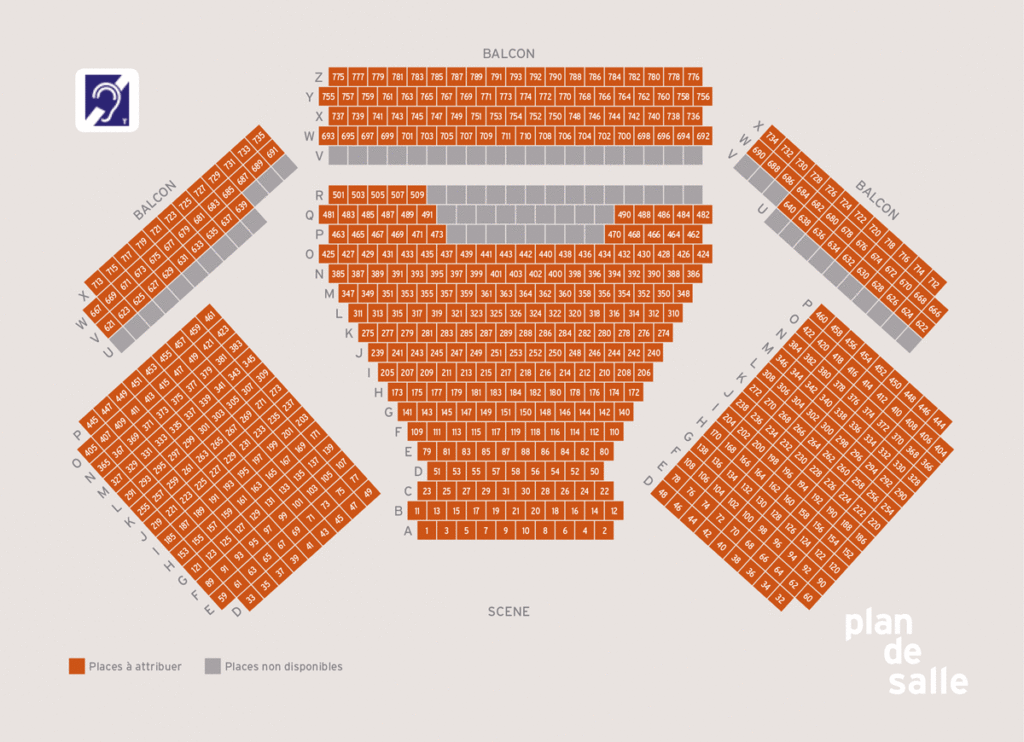 Plan de salle du Waux-Hall de Nivelles