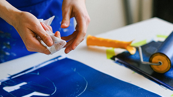 Atelier gravure, monotype