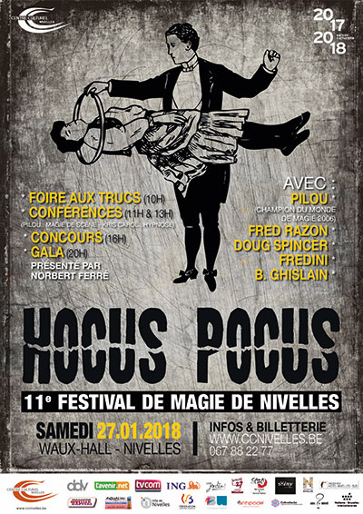 Affiche de l'édition 2018 du Festival de Magie de Nivelles
