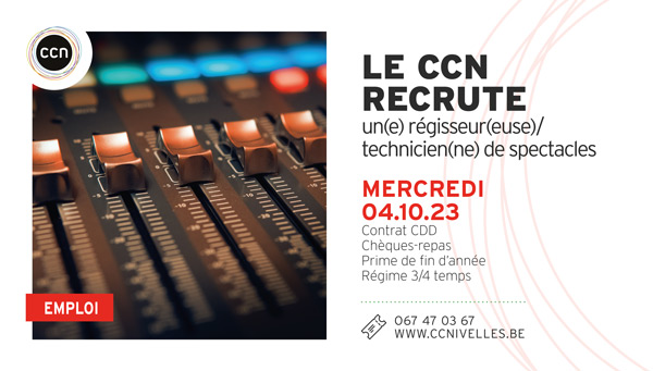 Le centre culturel de Nivelles recrute un régisseur