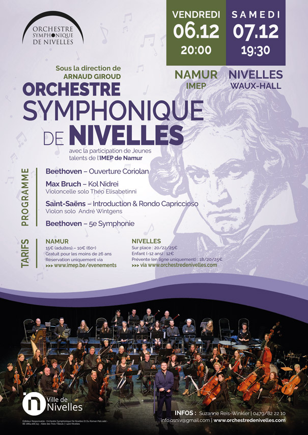 Affiche du concert de l'orchestre symphonique de nivelles