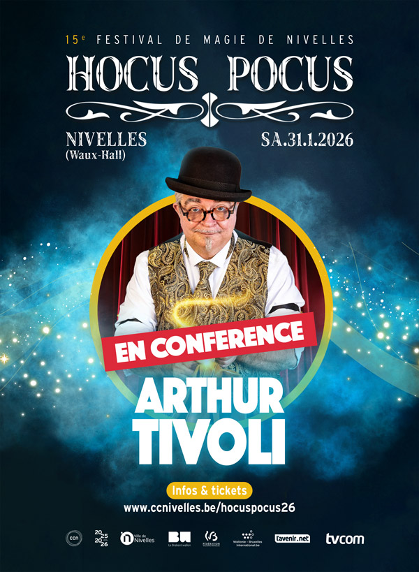 Arthur Tivoli en conférence dans le cadre du Festival Hocus Pocus à Nivelles