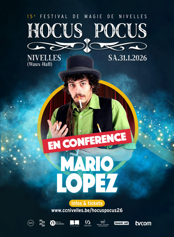 Mario Lopez en conférence dans le cadre du Festival Hocus Pocus à Nivelles